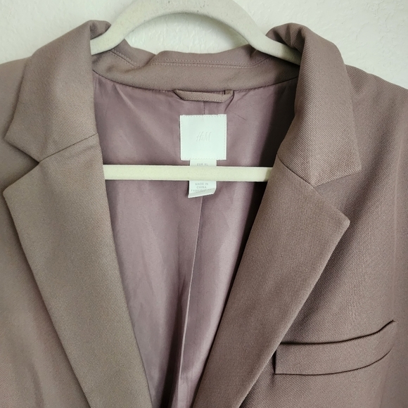 H&M Oversized Double Breasted Blazer Dusty Rose Contemporary Business Casual XL - Picture 9 of 11